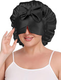 Double Layer Satin Bonnet with Detachable Eye Mask Night Cap for Curly Braids Hair Reduces Frizz Locks in Moisture