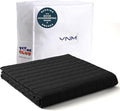 YnM 15lbs Weighted Blanket for Adults, Cotton Heavy Bed Throw Blanket with Cooling Glass Beads for All Season Use, Ideal for One Person of 140lbs (60x80 Inches, Queen Bed, Black)