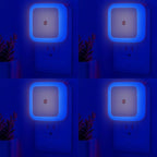 Night Lights Plug into Wall - 4-Pack Blue Nightlight Smart Dusk to Dawn Sensor Plug in LED Lighting, Safe Auto-On/Off Lamp for Kids Adults Home Living Room Kitchen Bedroom Bathroom Toilet Hallway