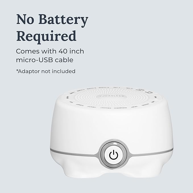 Yogasleep Whish White Noise Sound Machine, 16 Natural & Soothing Sounds, Volume Control for Baby & Adults, Get Office Privacy, Concentration, Sleep Aid, Compact for Easy Travel, Essentials for Nursery