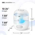 DREO Humidifiers for Bedroom, 3L Top Fill 30H & 26dB Quiet Runtime for Large Room, Cool Mist Ultrasonic Humidifier with Humidity Sensor, Night Light for Home, Baby, Nursery, Plants, New Edition