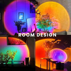 JIMEI Sunset Lamp Projector Led Lights for Bedroom Night Light RGB Lights Sun Sunlight Sunrise Lamp Mood Lighting Home/Room Decor Christmas Gifts for Women,Tabletop Multicolor