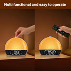 Sunrise Alarm Clock for Heavy Sleepers & Kids, Wake Up Light with Natural Simulation, Dual Alarm, Sleep Sound Machine, Dimmable LED Night Light, FM Radio, USB Charger for Bedroom