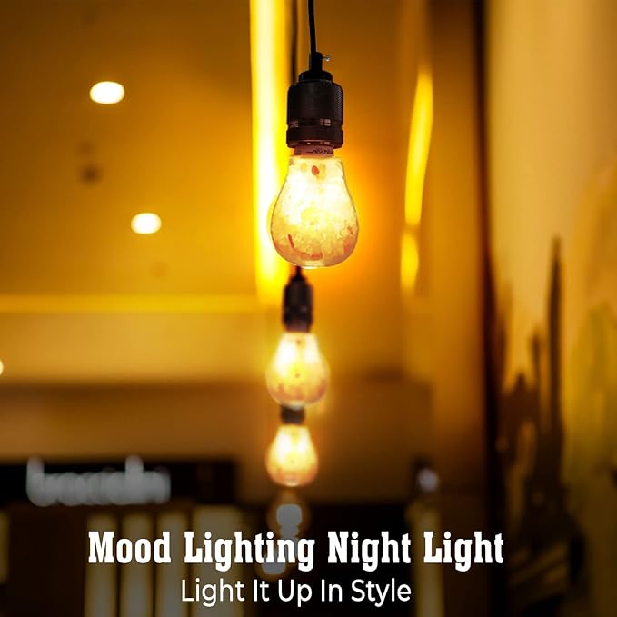 Himalayan Glow LED Light Bulb, Patent Design 60-Watt Equivalent, Warm Amber Glow, Salt Bulb Light, 4 Count