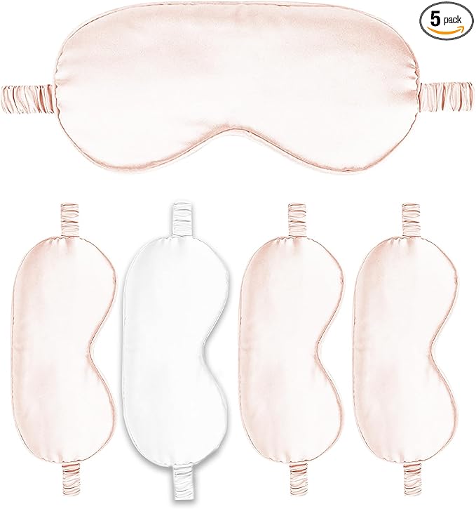 Sleep Masks 5PACK Silk Eyes Cover Satin Eye Mask Silky Blackout Soft Blindfold Sleeping Eyeshades Covers Bridesmaid Gifts