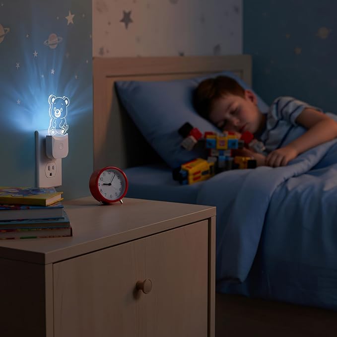 Cute Bear Night Light (2 Pack), Plug-in, RGB LED Night Lamp with Auto Dusk-to-Dawn Sensor, 9 Colors for Kids Room, Nursery, Bathroom, Baby Shower & Birthday Gift Decor