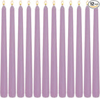 12-Pack Dusty Purple Taper Candles, 10 Inch Unscented Dripless Candlesticks, Long-Lasting Burn Time of 7-8 Hours, Perfect for Home Décor, Weddings, and Events