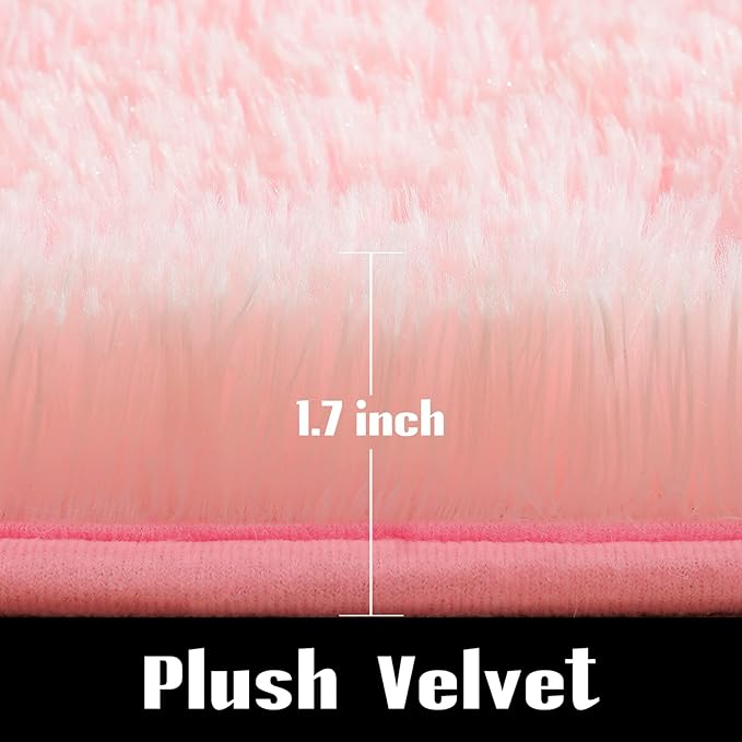 Jelymark Super Soft Shaggy Rug for Bedroom, 4x5.9 Feet Fluffy Carpet for Living Room, Fuzzy Indoor Plush Area Rug for Home Decor, Furry Floor Rugs for Dorm, Kids Nursery Rug for Girls, Pink