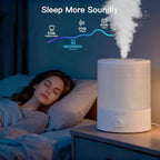MEGAWISE 3.5L Cool Mist Humidifier – Ultra-Quiet Ultrasonic Vaporizer with Top-Fill Design, Essential Oil Diffuser, 7-Color Night Light & Auto Shut-Off