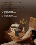 Waterless Essential Oil Diffuser,Portable Car Diffuser Rechargeable-Cordless Scent Air Machine with Fabric Design,Adjustable Mist & Ambient Light for Home, Office,Travel(Black)