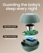 CHICWAY 2026 Mom's Choice Awards, Portable Sound Machine for Baby Adult, AI Cry Detection, 18 Soothing Sound, Bluetooth Rechargeable White Noise Machine for Home Office Travel, Nursery Light, Cyan