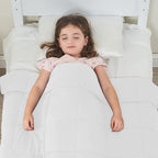 yescool Weighted Blanket (7 lbs, 41" x 60", White) Cooling Heavy Blanket for Sleeping Perfect for 60-90 lbs, Breathable Blanket with Premium Glass Bead, Machine Washable