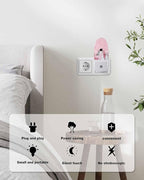 Night Light Plug into Wall, Winter Xmas Happy Snowman Grey Buffalo Checked Christmas Tree Snowflake Peach Popsicle Shape Night Light LED Nightlight with Light Sensors for Kids Bedroom Hallway