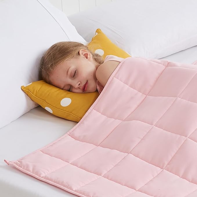 HOSUKKO Weighted Blanket - 10 lbs Pink Heavy Blanket - Breathable Blanket(41 * 60 inches, 10 lbs)