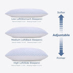 OSBED Adjustable Cooling Shredded Memory Foam Pillows King Size Set of 4 - Temperature-Regulating for Hot Sleepers with Dual Airflow Ventilation(CertiPUR-US & Hypoallergenic & Machine Washable)