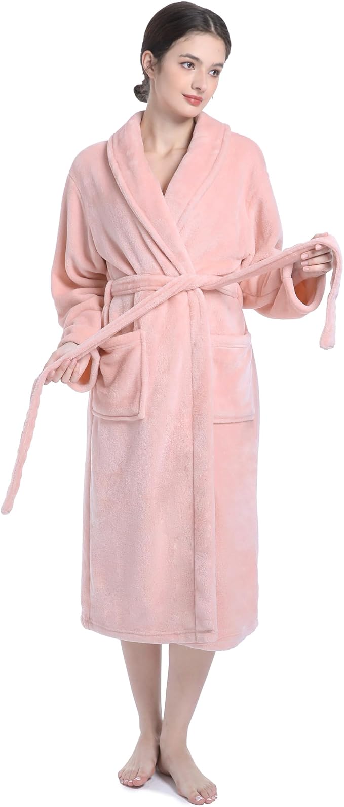 Plush Soft Robes for Women, Premium Fleece Womens Robe Cozy Warm Bathrobe