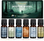 Folkulture Woody Essential Oils Set for Diffuser | New Year Nature-Inspired Aromatherapy for Relaxation, Grounding | 6 Earthy & Woody Scents - Palo Santo, Sandalwood, Pine & Cedar, Euclyptus