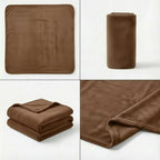 Fleece Blanket Full/Queen - 80x90 Inch Lightweight & Buttery-Soft Throw for Bed, Sofa, Camping | 300GSM Cloud-Touch Microfiber | Cozy Essentials for Travel & Movie Nights, (Brown)