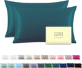 Silk Pillow Cases 2 Pack,Soft Breathable and Sliky Queen Size Pillow Cases Set of 2,Natural Mulberry Silk Pillowcase Set of 2 for Hair and Skin with Hidden Zipper (Teal,20"X 30",2pcs)