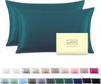 Silk Pillow Cases 2 Pack Soft Breathable and Sliky King Size Pillow Cases Set of 2,Natural Mulberry Silk Pillowcase Set of 2 for Hair and Skin with Hidden Zipper (Teal,20"X 36",2pcs)