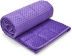TONGDADA Minky Weighted Blanket | 60''x80'',15lbs | Cozy and Soft Minky Weighted Throw Blanket | Luxury Velvet with Premium Glass Beads | Violet Minky