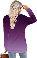 Magritta Women's Long Sleeve Leopard Color Block Tunic Comfy Crewneck T Shirt Tops Black XL