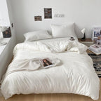 CLOTHKNOW White Comforter Set Twin/Twin XL 3Pcs White Bedding Sets Soft Bed Comforter Sets with 2 x Pillow Cases