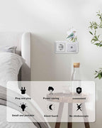 Spring Bird Pink Peach Blossom Night Light Plug into Wall, Watercolor Green Leaves Popsicle Shape Night Light Nightlight with Light Sensors for Kids Bedroom Hallway