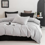 Luxlovery Grey Comforter Set Queen Silver Grey Bedding Comforter Women Men Light Gray Soft Breathable Durable Gray Queen Size Bedding Set 3PCS for Women Men