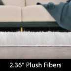 Latepis White Sheepskin Rug 2x3 Faux Fur Sheepskin Rug for Living Room Fluffy Washable Rugs for Bedroom Luxury Room Decor Furry Rugs Rectangle