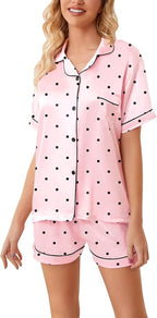 Girls & Womens Satin Pajamas Set, Silk Button-Down Sleepwear 2 Piece Nightwear, 3 Years - Women XXL