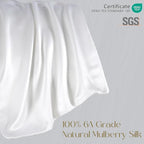 ZIMASILK 100% Pure Mulberry Silk Pillowcase for Hair and Skin Health,Soft and Smooth,Both Sides Premium Grade 6A Silk,600 Thread Count,with Hidden Zipper,1pc (Queen 20''x30'',White)