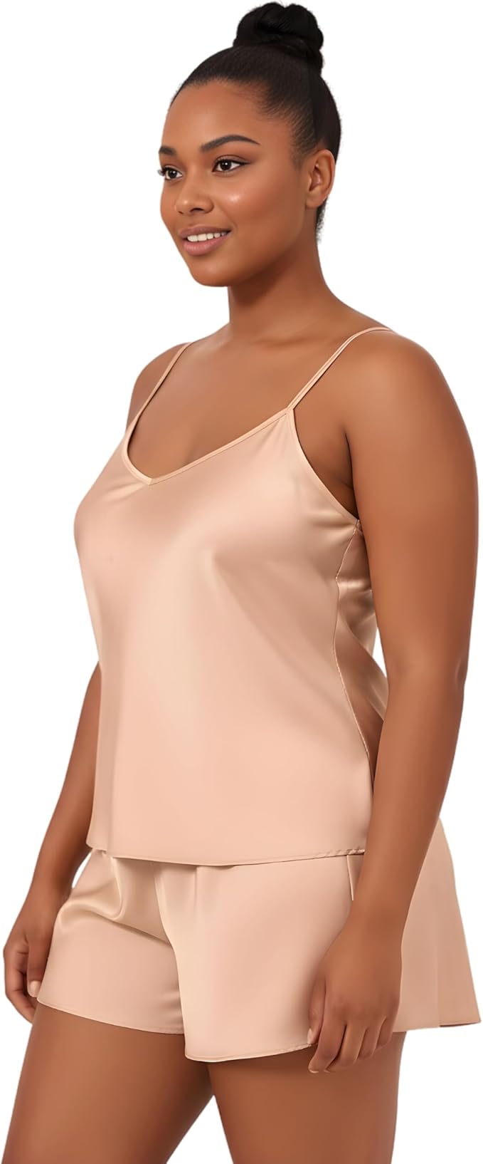 Women’s Satin Cami and Shorts Pajama Set – Silky Soft Lightweight Sleepwear with Adjustable Straps