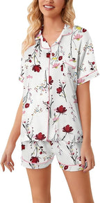 Girls & Womens Satin Pajamas Set, Silk Button-Down Sleepwear 2 Piece Nightwear, 3 Years - Women XXL