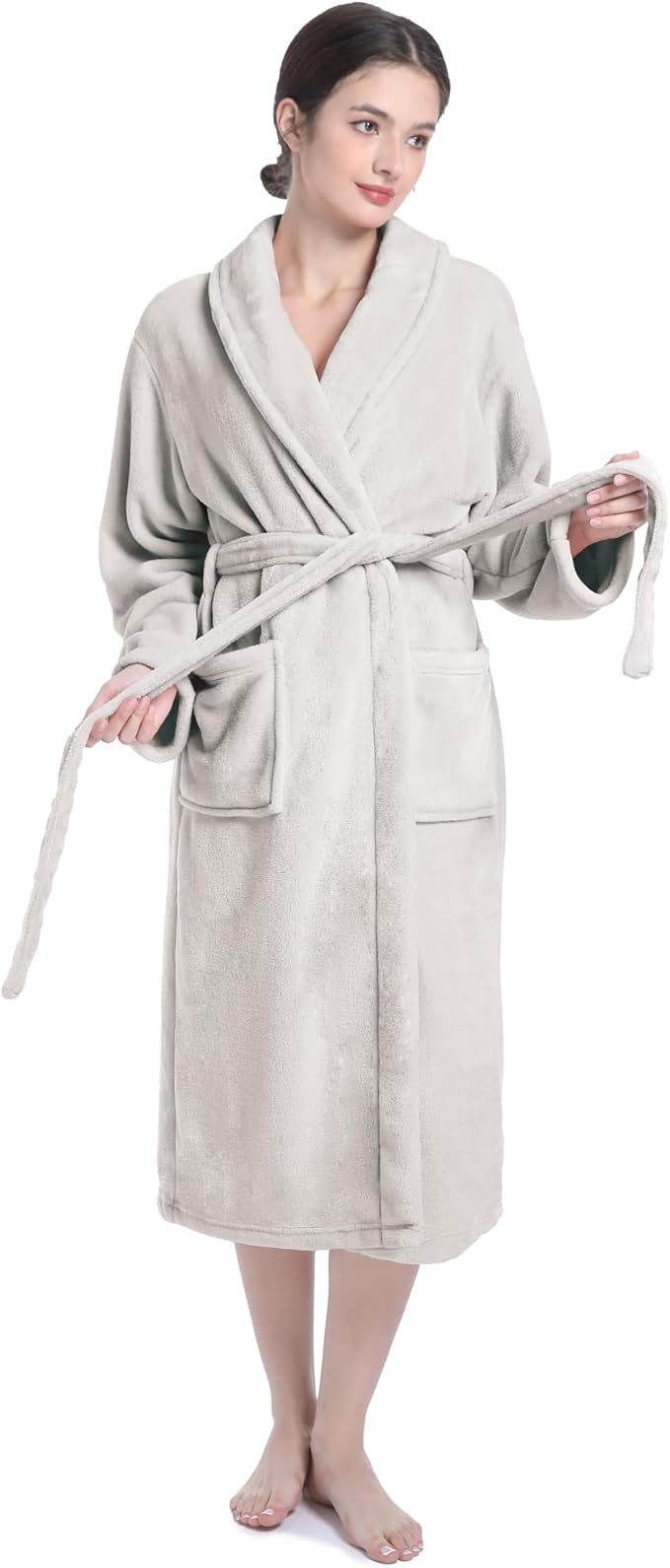 Plush Soft Robes for Women, Premium Fleece Womens Robe Cozy Warm Bathrobe