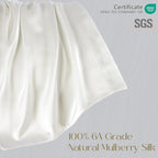 ZIMASILK 100% Pure Mulberry Silk Pillowcase for Hair and Skin Health,Soft and Smooth,Both Sides Premium Grade 6A Silk,600 Thread Count,with Hidden Zipper,1pc(Standard 20''x26'',Ivory)