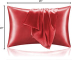 BEDELITE Satin Pillowcase for Hair and Skin, Super Soft and Cooling Similar to Silk Pillow Cases 2 Pack with Envelope Closure, Gift for Women Men(20"x26" Standard Size, Baked Apple)