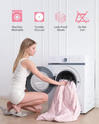 Mr. Sandman Weighted Blanket for Adults Queen, Minky Dots Heavy Blanket for Woman, Man Sleeping/Calm, Soft, Cozy and Cooling Weighted Throw Blankets, Machine Washable, 60 x 80in, 15 Pounds, Pink