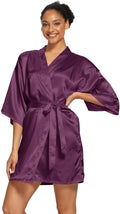 Women's Satin Robes Floral Bridesmaid Robes Short Silk Kimonos Sleepwear