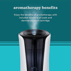Homedics Ultrasonic Humidifier – Large Deluxe Air Humidifiers for Bedroom, Plants, Office – Cool and Warm Mist Humidifiers, Essential Oil Pads and Built-In Timer, 5 Mist Settings, White and Black