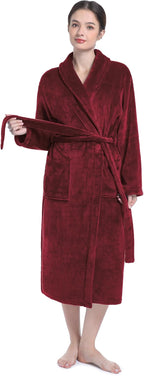 Plush Soft Robes for Women, Premium Fleece Womens Robe Cozy Warm Bathrobe