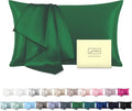 Mulberry Silk Pillowcase for Hair and Skin Pillow Case with Hidden Zipper Soft Breathable Smooth Cooling Silk Pillow Covers for Sleeping (Olive Green, King,1Pcs)