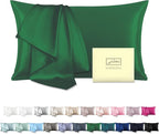 Mulberry Silk Pillowcase for Hair and Skin Pillow Case with Hidden Zipper Soft Breathable Smooth Cooling Silk Pillow Covers for Sleeping (Olive Green, King,1Pcs)