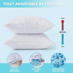 MIULEE Pack of 2 22x22 Pillow Inserts-Decorative Shredded Memory Foam Cooling Throw Pillows-Adjustable Premium Lumbar Wedding Pillow Stuffer Form for Couch Bed Cushion