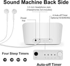 Portable Sound Machine - White Noise Machine for Sleeping & Privacy - 38 Non-Looping Sounds with Dual Speakers Timer Memory - USB Sleep Therapy Machine for Baby Kids Adults Home Office
