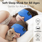 Joythink Sleep Headphones Bluetooth Headband Sleeping Eye Mask Kids Children Soft Wireless Sleep Headphones for Women Men Silk Speaker Bluetooth Earbuds for Side Sleeper Music Mask Cool