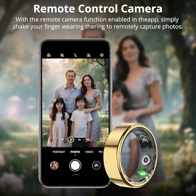 COLMI R02 smart Ring, a smart Ring for Women and Men, with a Charging case, Supports Heart Rate, Blood Oxygen, Sleep Health Monitoring, and Sports Tracking Ring, No Subscription Fee. (Gold, 9#)