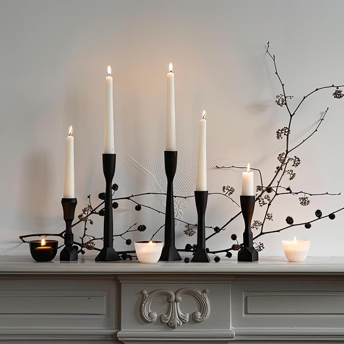 10-Inch White Taper Candles, 12 Pack Unscented and Dripless Candlesticks, Long-Lasting Burn Time of 7-8 Hours, Perfect for Home Décor, Weddings, and Events