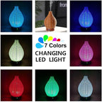Handwoven Essential Oil Diffuser, Aromatherapy Diffuser for Home Office Decor, Birthday Gifts for Women, Moms and Grandmas Cool Mist Humidifier with 7-Color Lights, Waterless Auto-Off Air Diffusers