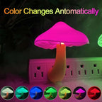 [1 Pack] Plug-in LED Mushroom Night Light Lamp with Dusk to Dawn Sensor,Plug in LED Bed Cute Mushroom Nightlight Night lamp Wall Light Baby Night Lights for Kids Children (7-Color)